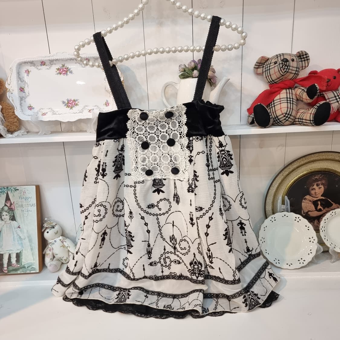 axes femme 악시즈팸므 고딕 레이스 프릴 슬리브리스 상품이미지3