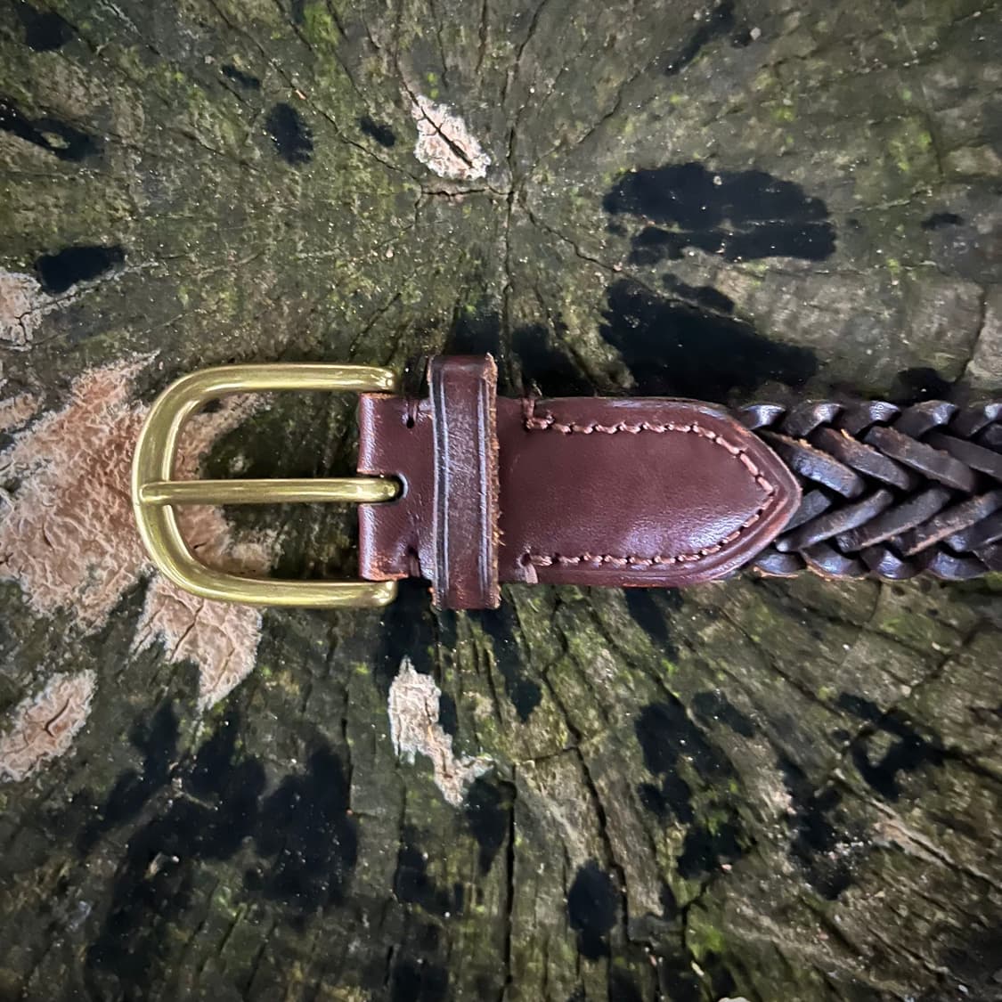 브레이디드 다크 초콜릿 리얼 레더 벨트 상품이미지2