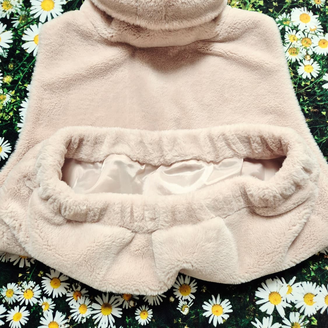 NANING9 인조퍼 하이넥 베스트 여성 F 상품이미지3