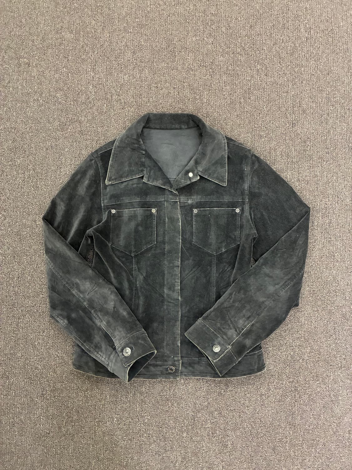 M)Japanese vintage 여성 코듀로이 블랙 자켓 상품이미지3