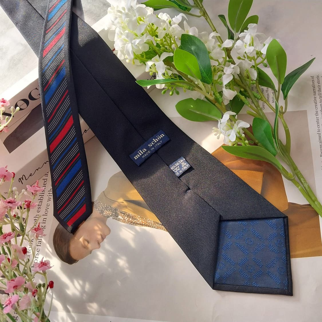 밀라숀 실크 블랙 스트라이프 패턴 넥타이 8.8cm A+등급 K1727
 상품이미지6