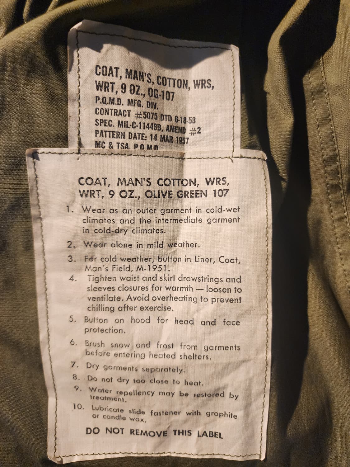 50's 미군 M-51 필드자켓 데드스탁 (S/R) 상품이미지8