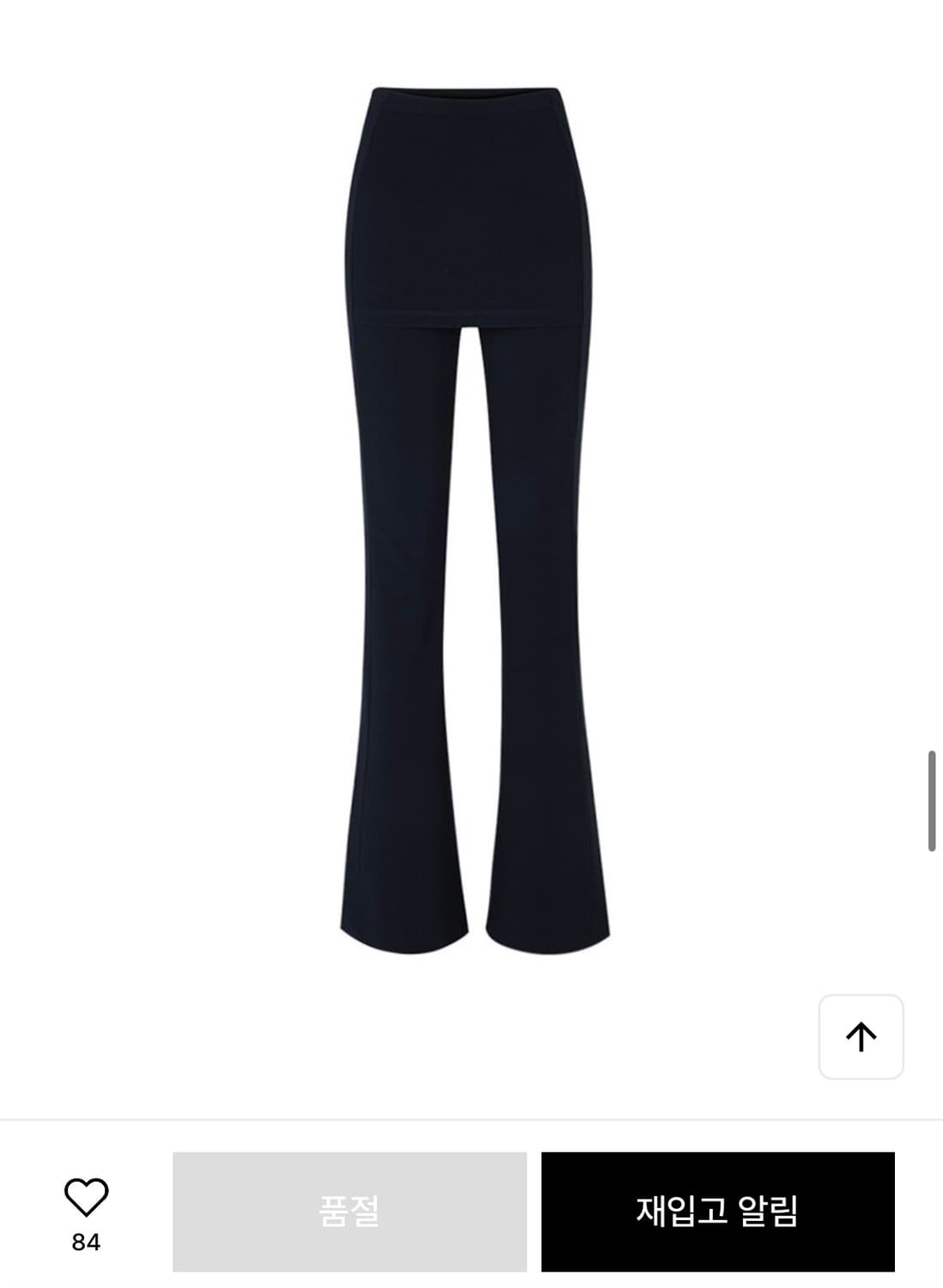 YUSE 슬림 밴딩 부츠컷 스커트팬츠 네이비 S 상품이미지3