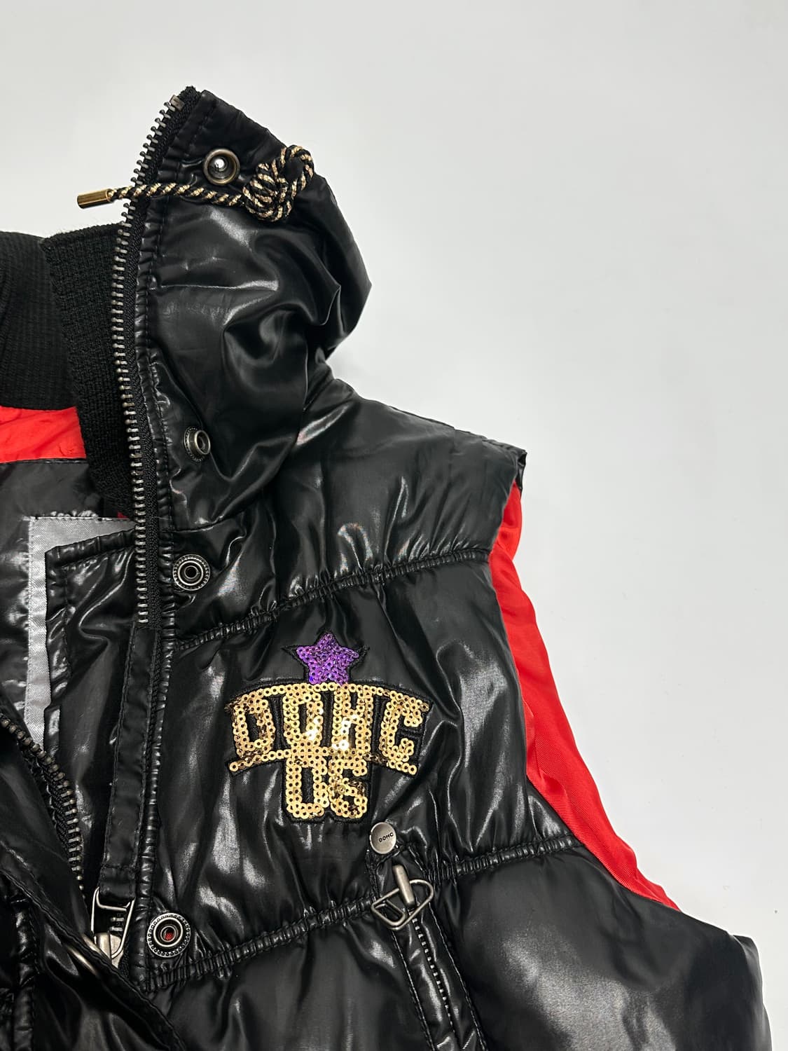 DOHC 스팽글 로고 유광 패딩 베스트 조끼 y2k 와투케 상품이미지3