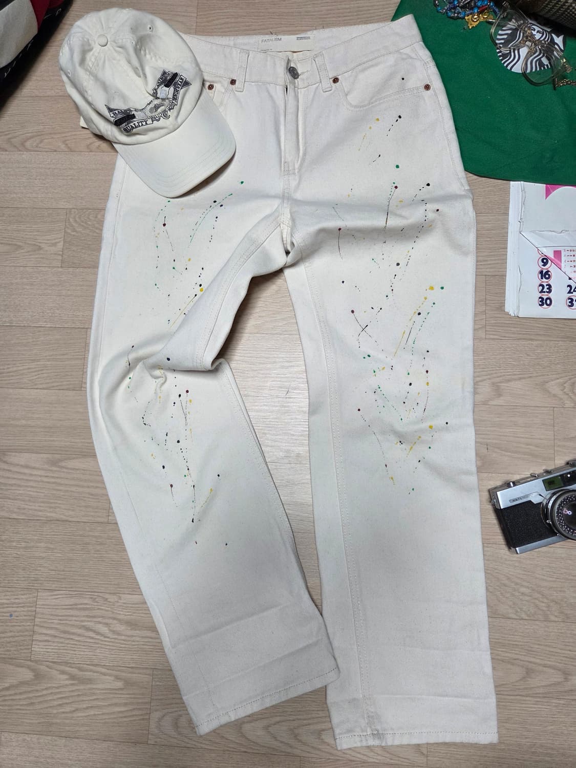 페이탈리즘 크림 페인팅 진 화이트 데님  상품이미지2