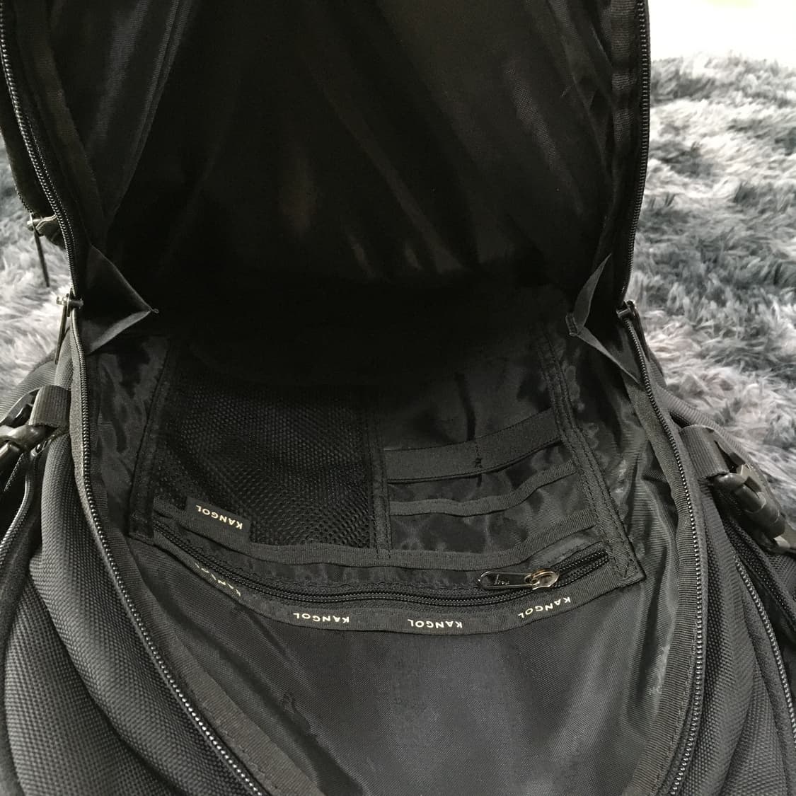 투티/0382 캉골 메쉬 백팩 블랙 멀티 수납 포켓 대용량 학생 가방 상품이미지9