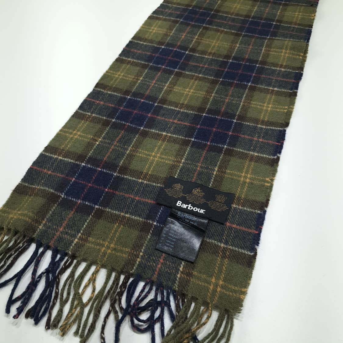 MX558 바버 00s 울 클래식타탄 올리브 머플러 목도리 상품이미지3