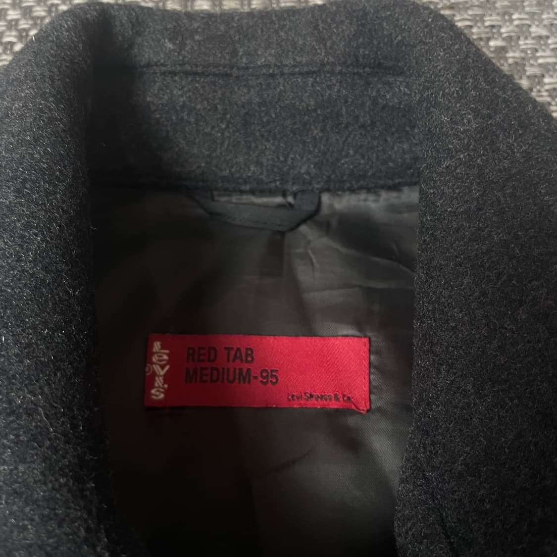 리바이스 레드탭 차콜블랙 투포켓 울 코트 자켓 95 상품이미지4