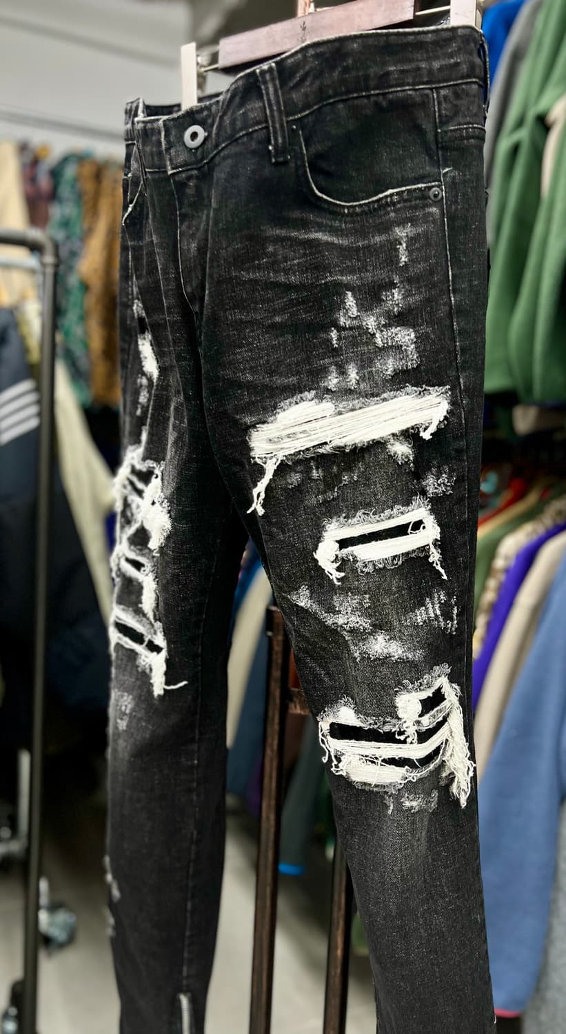 옆지퍼 블랙진 상품이미지5