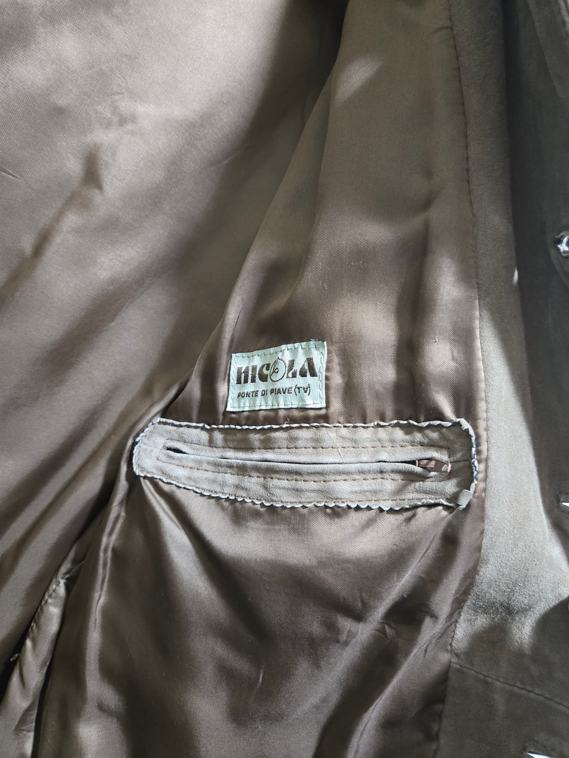 Italy made 빈티지 스웨이드 레더 자켓 2XL 브라운 110 상품이미지7