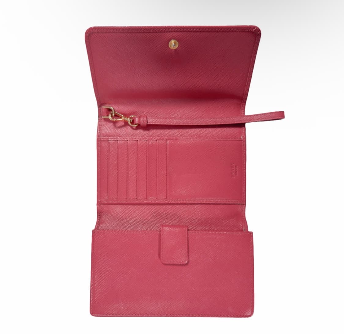 프라다 여성 사피아노 비텔로 레더 스트랩 지갑 미디움 핑크 1M1426 상품이미지5