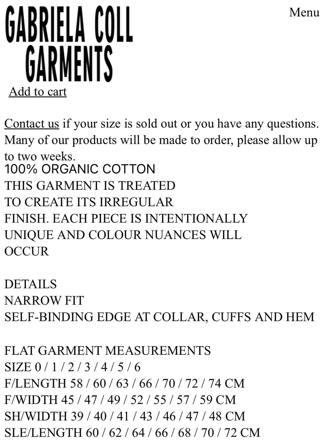 가브리엘라 콜 가먼츠 오가닉 코튼 롱 슬리브 티셔츠 상품이미지2