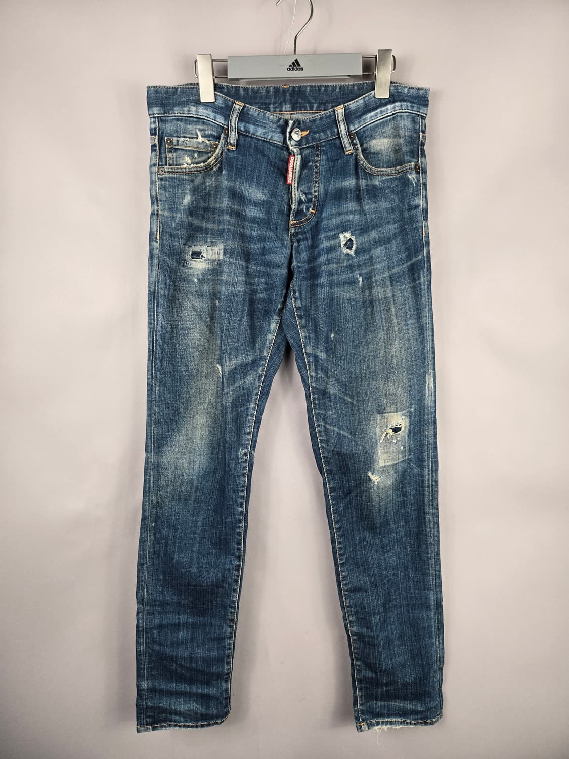 [무료배송]디스퀘어드2 남성 46 스판 레더탭 덧댐 워싱진 청바지 정품 상품이미지1