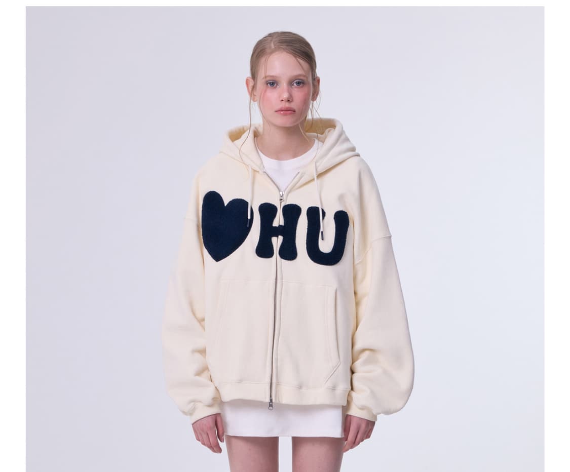 더오유 후드집업 크림네이비(택포)/주말동안만 판매 상품이미지1