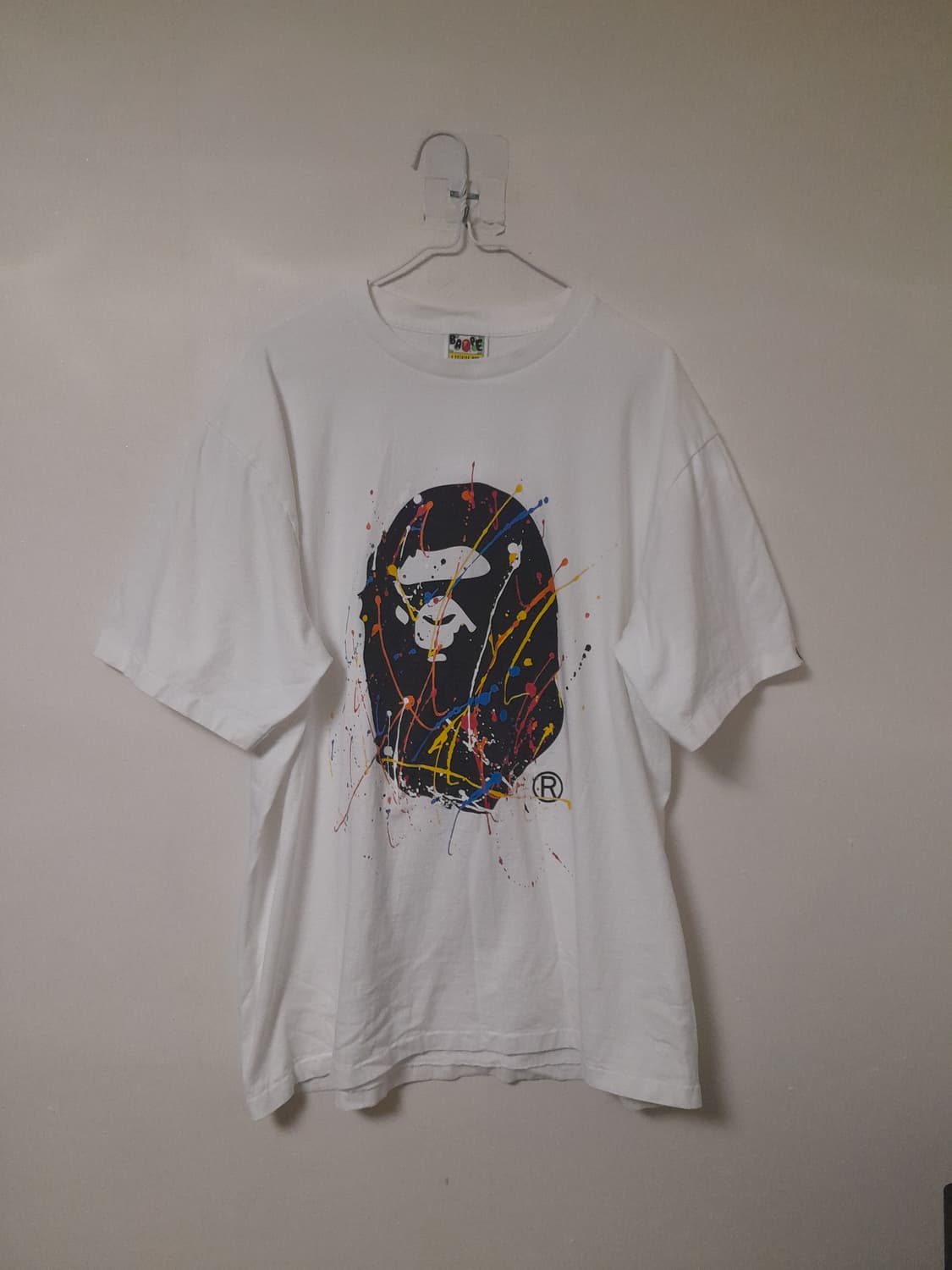 BAPE  페인트 스플레터 에이프 헤드 반팔티2XL/105~110 상품이미지1