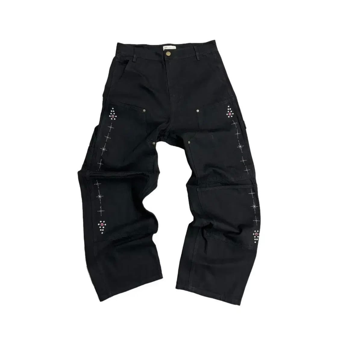 아오이로 페이크 스터드 커티드 더블니 팬츠 상품이미지1