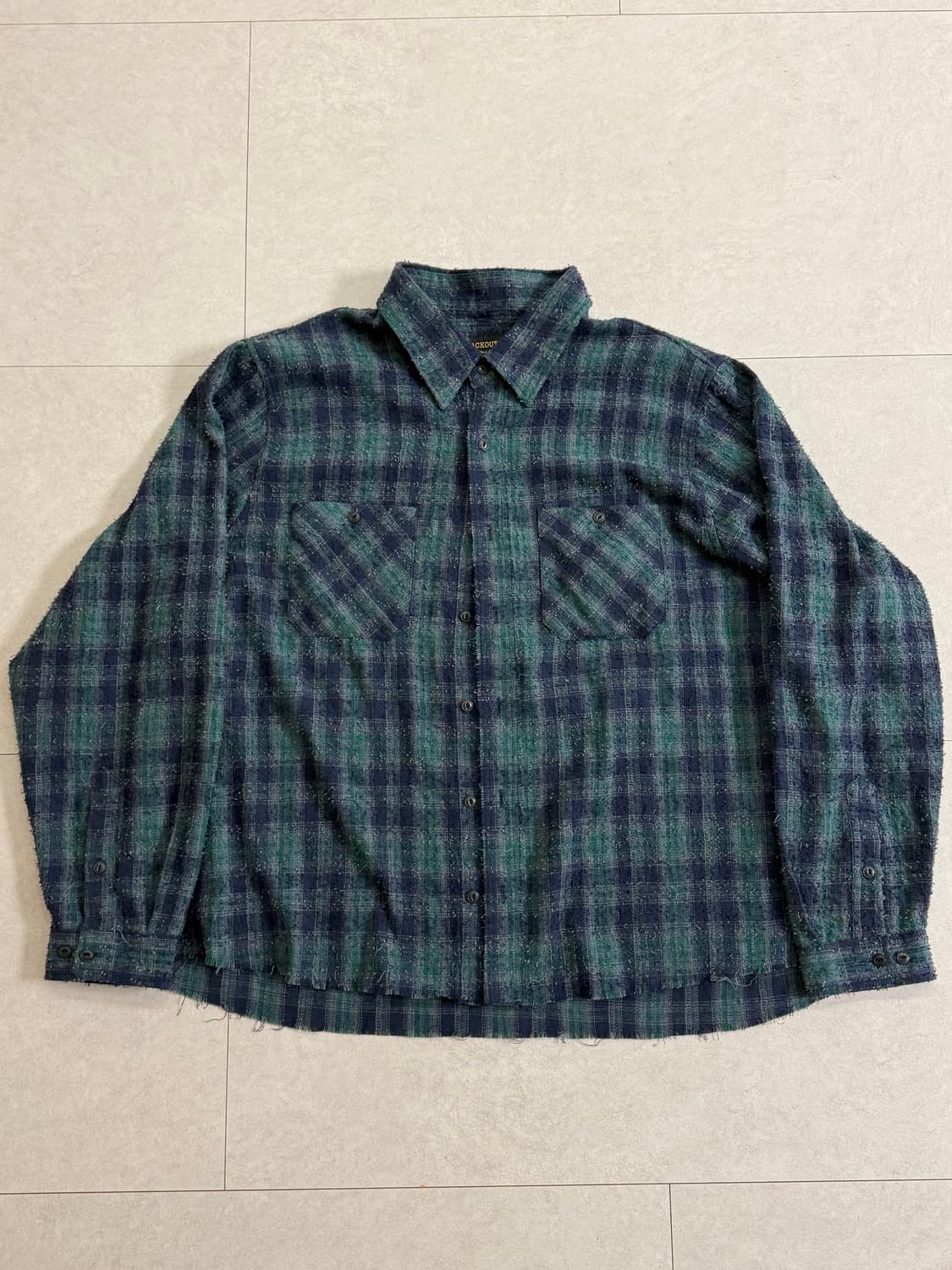 (XL) 블랙아웃 그린 체크셔츠 상품이미지1