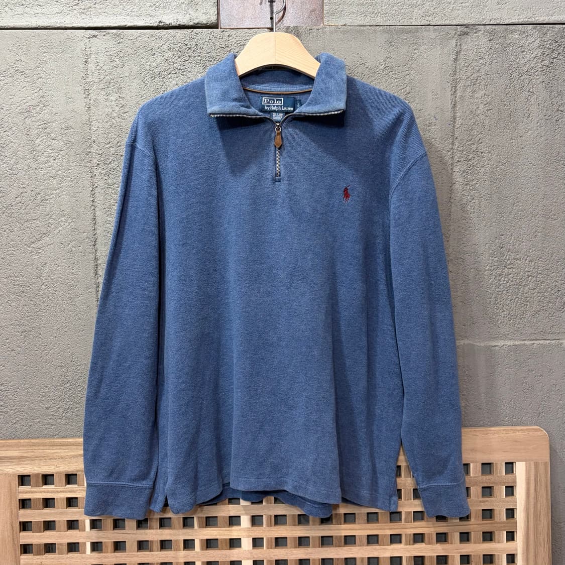 폴로 랄프로렌 더스티 블루 반집업 니트 (L) 상품이미지2