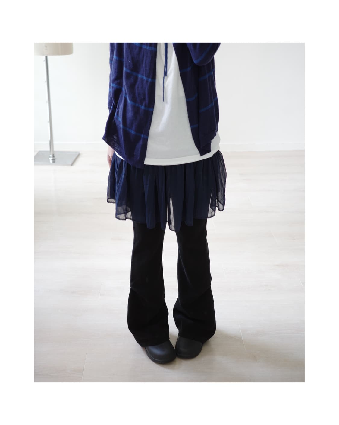  Midnight chiffon pleated layered skirt 상품이미지1