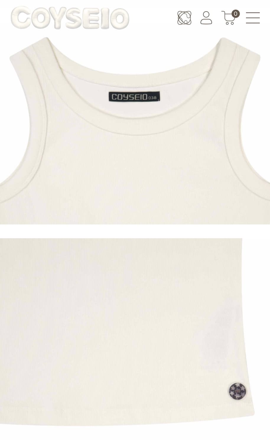 코이세이오038) 038 BASIC TANK WHITE 상품이미지6