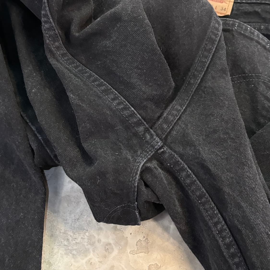 [36/34] 90s USA🇺🇸 리바이스 505 레드탭 블랙 흑청 상품이미지9