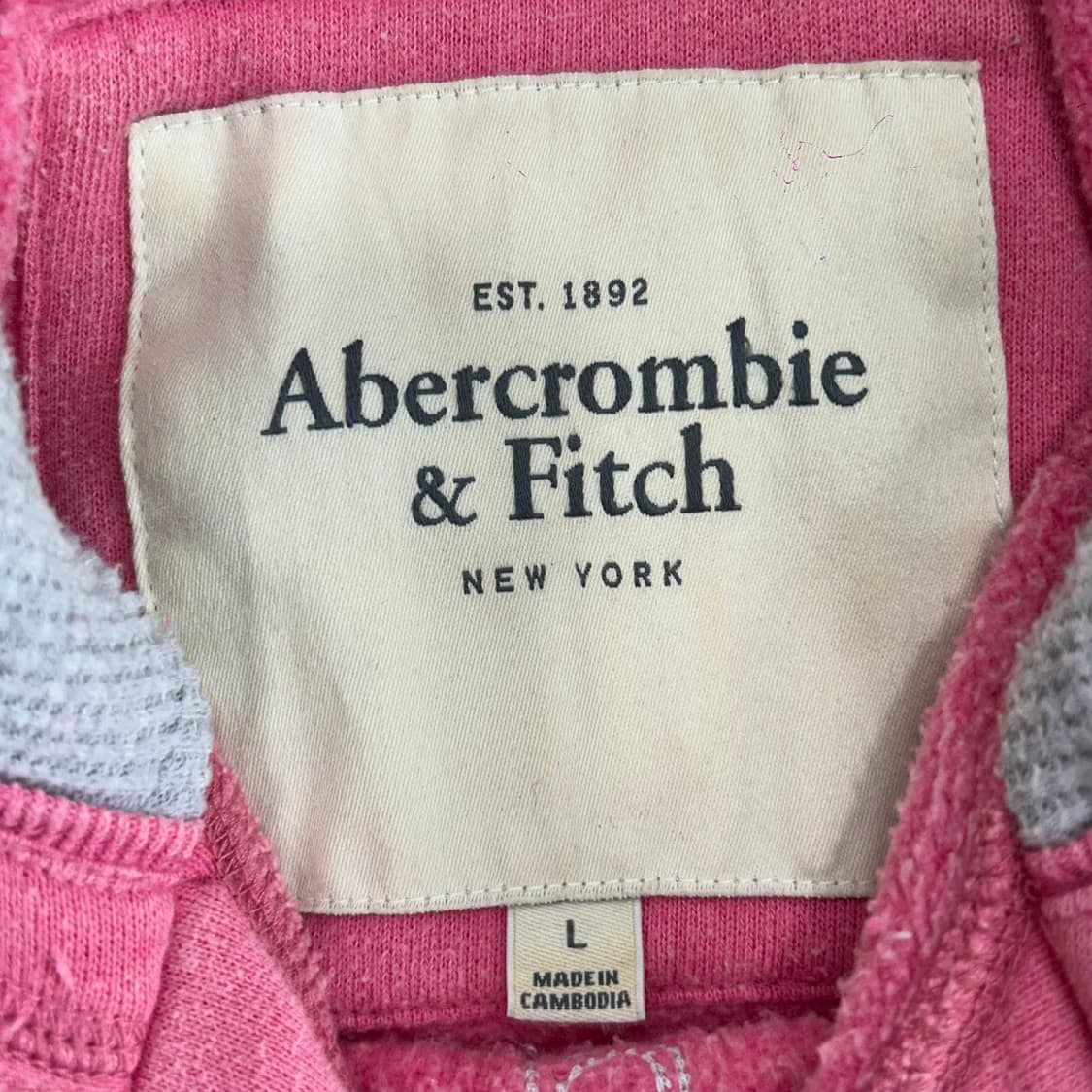 Abercrombie 아베크롬비 스펠아웃 로고 핑크 후드티 상품이미지6