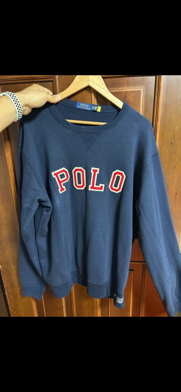 XL 폴로 랄프로렌 로고 맨투맨 네이비 상품이미지1