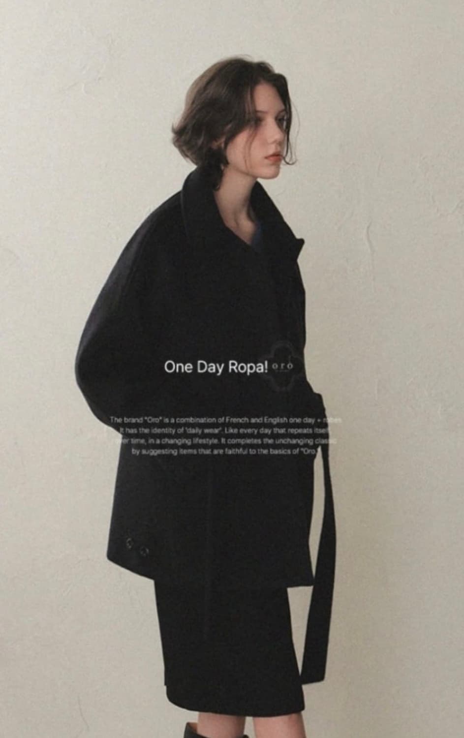 오로 울 하프코트 다크그레이, 하이넥코트 상품이미지2