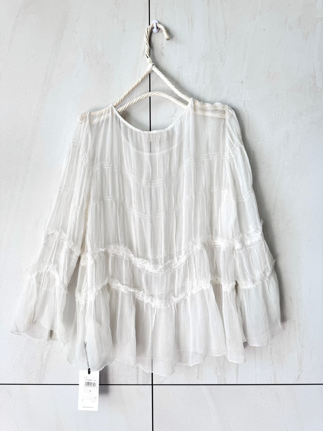 새상품 컨디션 7 For All Mankind 에스닉 화이트 블라우스 X 상품이미지1