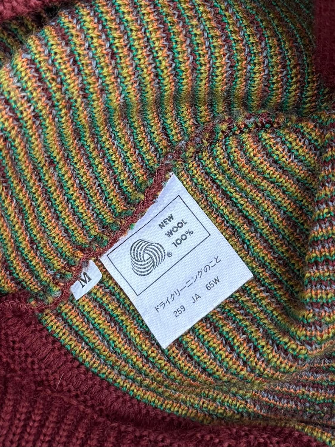 [M] Japanese vintage 90s 울 자카드 크루넥 니트 스웨 상품이미지5