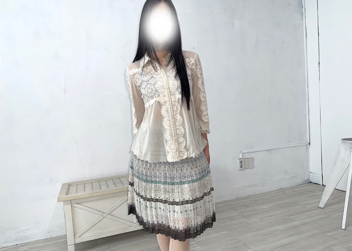 Boho Pleated Midi Skirt 상품이미지3