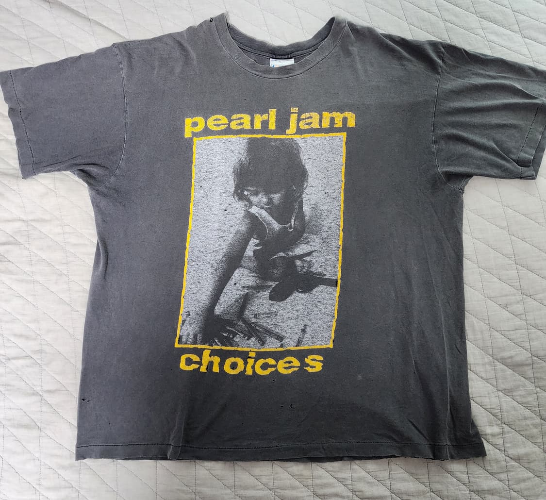 [XL] 90s 펄잼 pearl jam 크래용 노란판 빈티지 밴드티 상품이미지1
