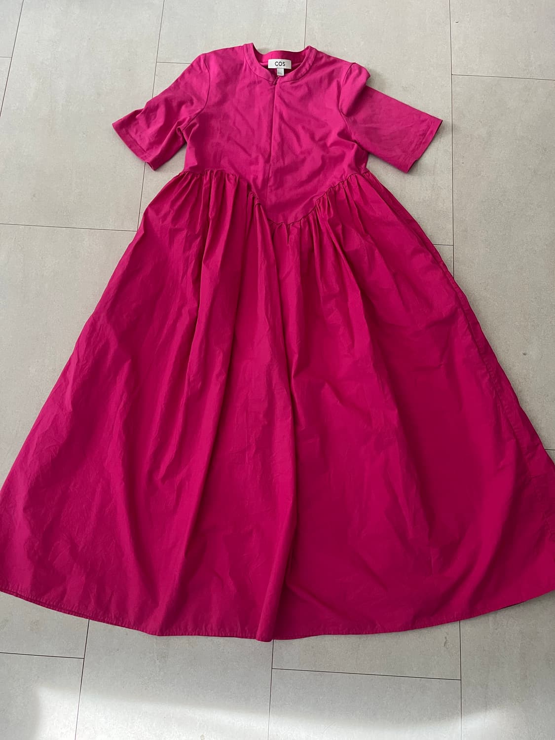 코스 웨이브 코튼 원피스 xs 핑크 상품이미지2