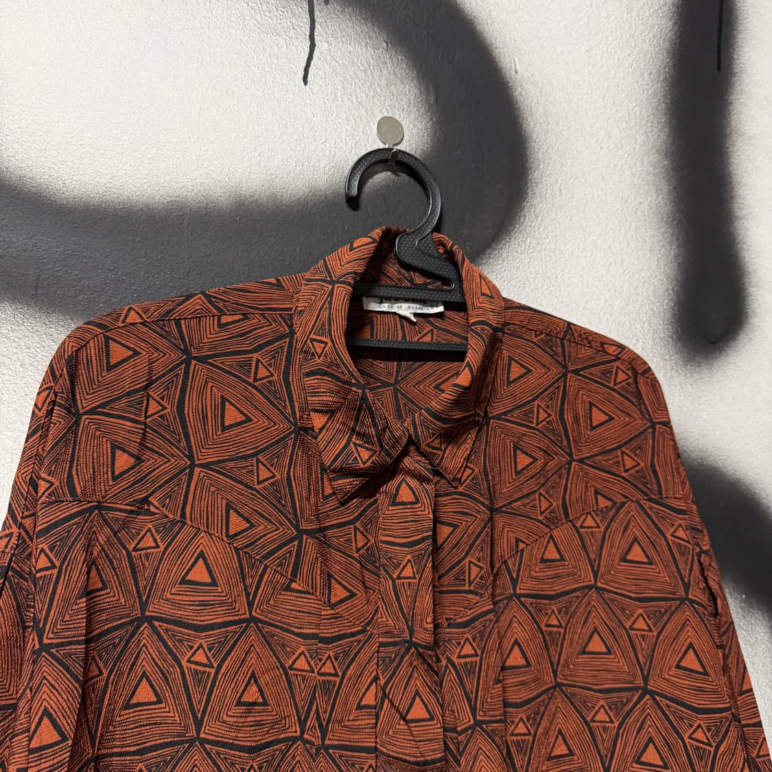 VTG 빈티지 기하학 에스닉 풀 패턴 절개 디테일 긴팔 셔츠 상품이미지3
