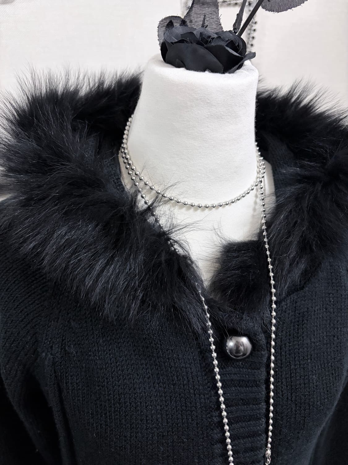 y2k 블랙페어리 롱 니트 가디건 상품이미지4