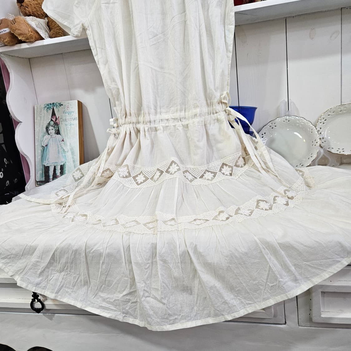 엑시즈팜(Axes Femme) 아이보리 레이스 티어드 원피스 상품이미지9