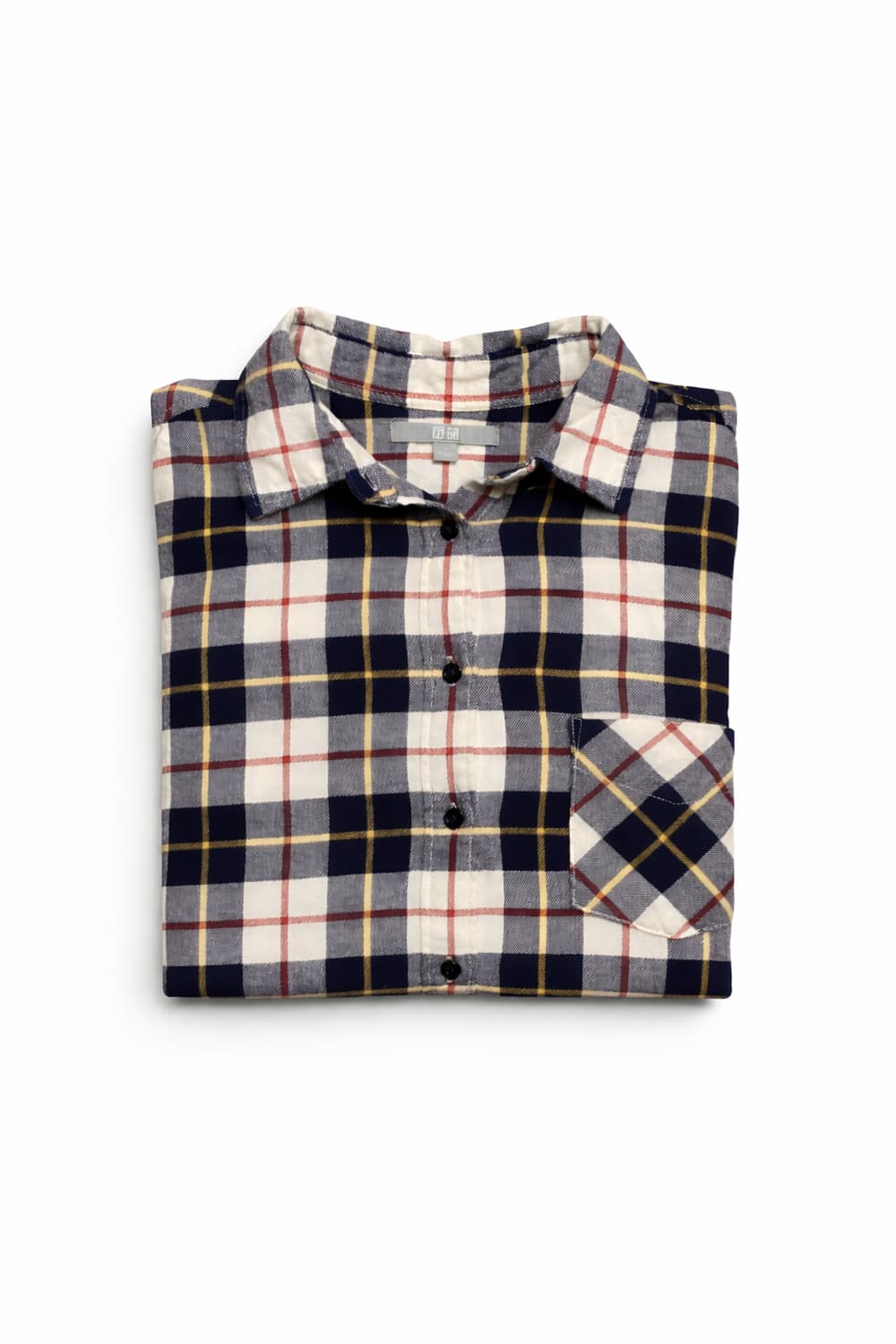 JPN 일본 빈티지 y2k 모리걸 유니클로 네이비 코튼 체크 셔츠 S 상품이미지4