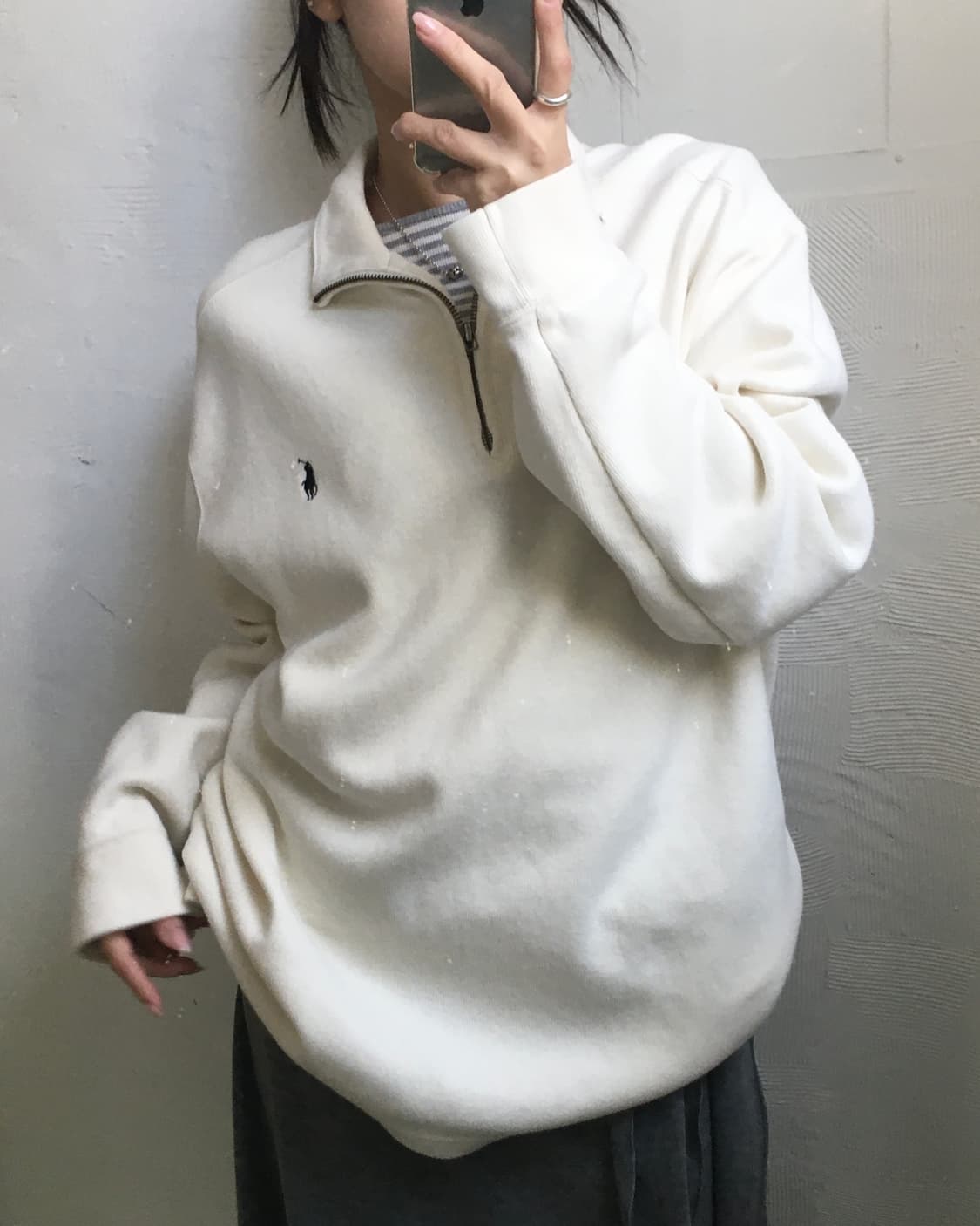 Polo 폴로 랄프로렌 코튼 아이보리컬러 하프집업 상품이미지6