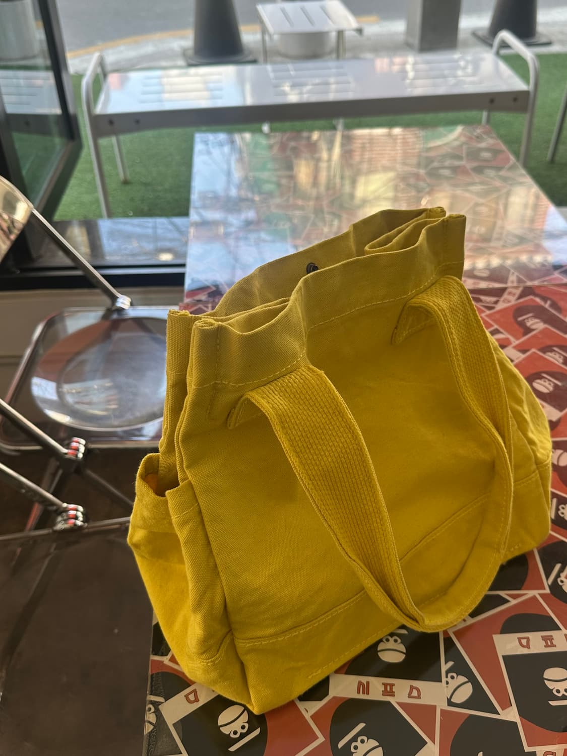 Kapital 캐피탈 no.6 스탠다드 레몬옐로우 캔버스 더플백 상품이미지4
