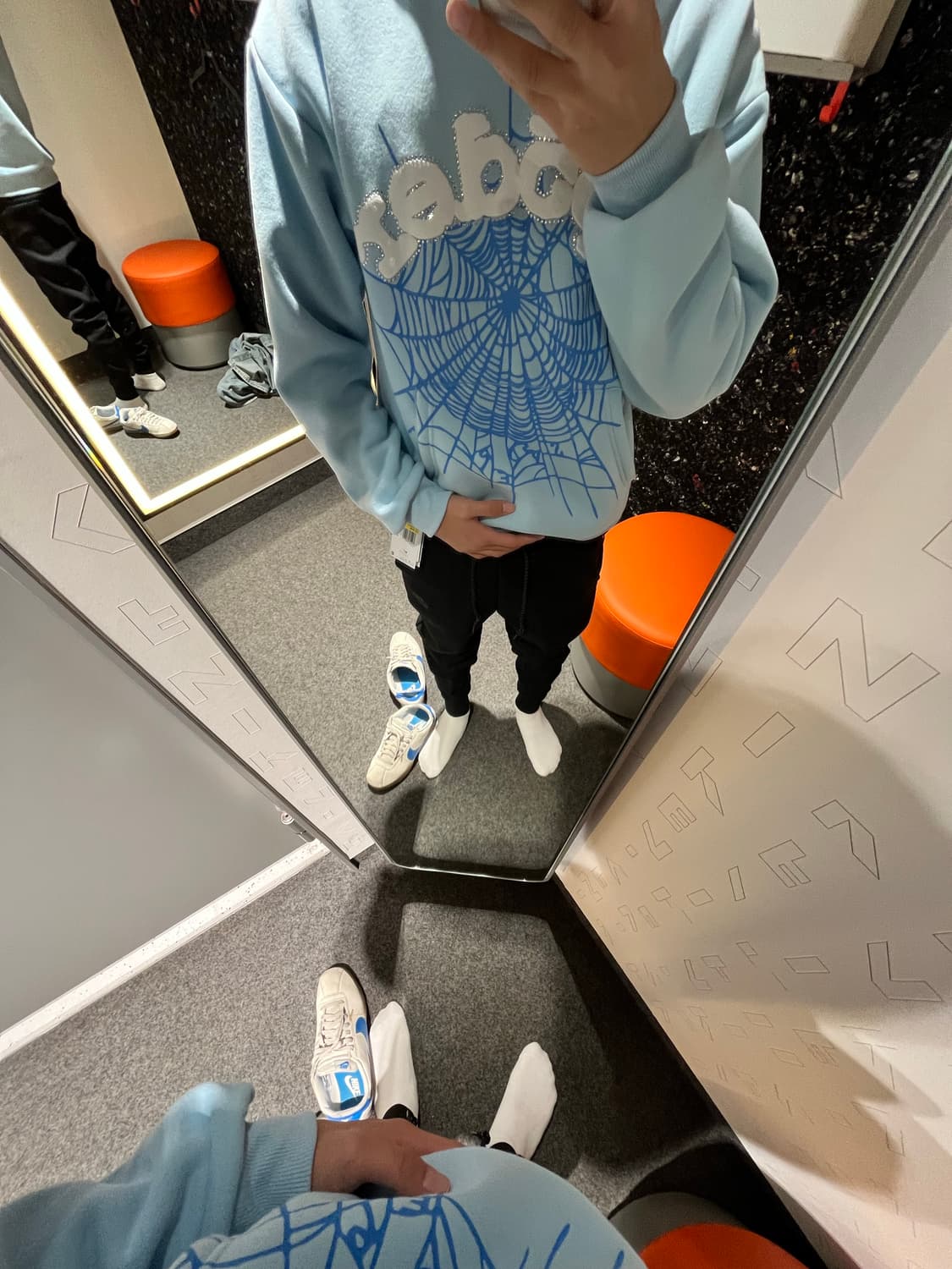 스파이더 베이비 블루 후드티 상품이미지1