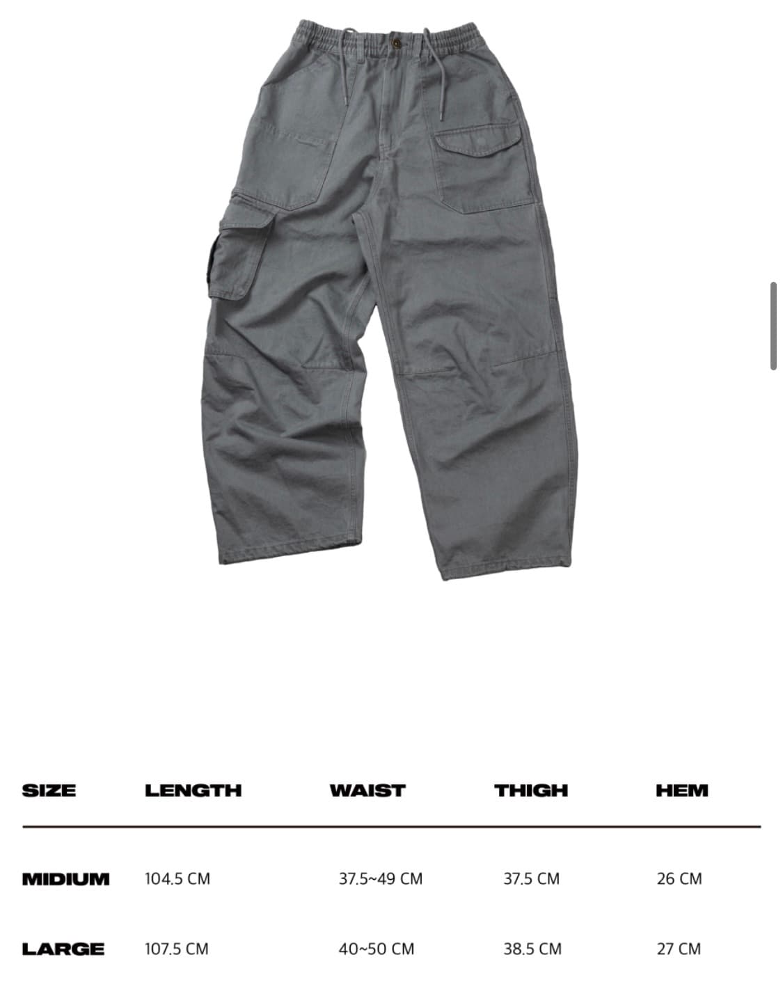 이알티알 카고 팬츠 그레이 상품이미지4