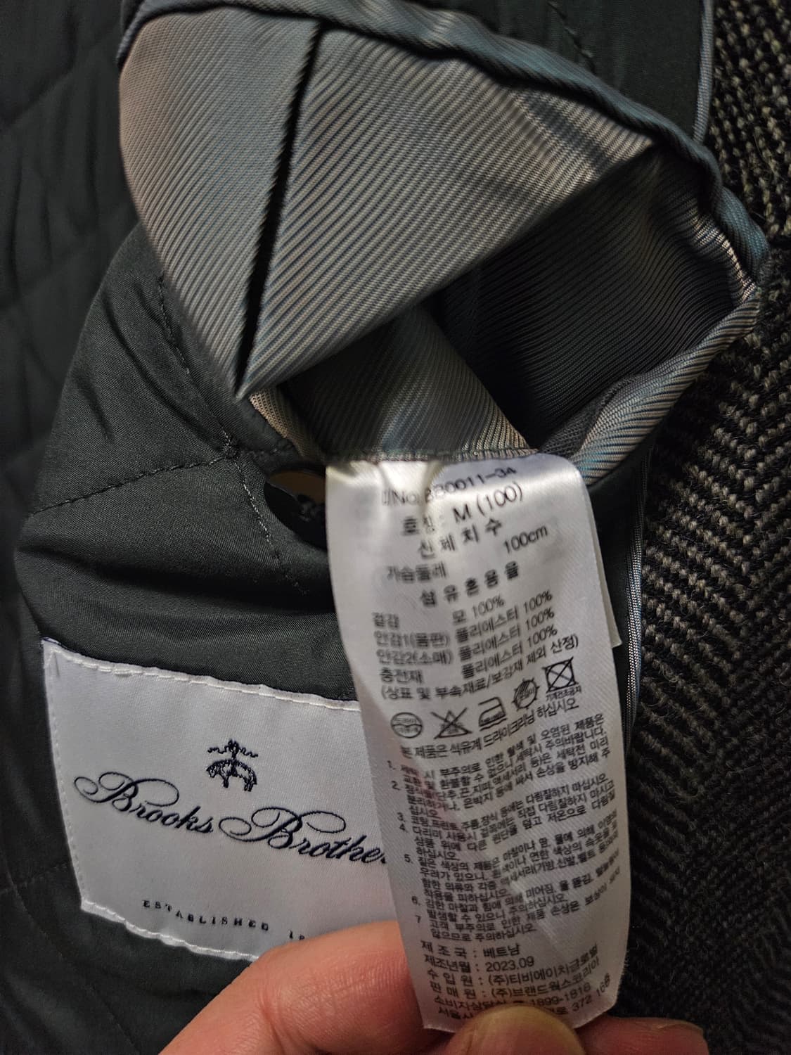 브룩스브라더스 그레이발마칸코트 100사이즈 상품이미지3