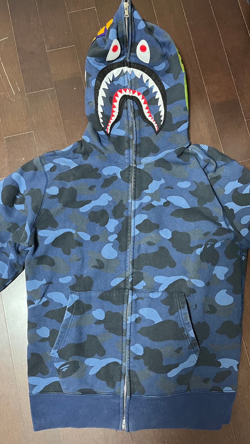 베이프 샤크후드 청계 네이비 XL 네고가능 상품이미지5