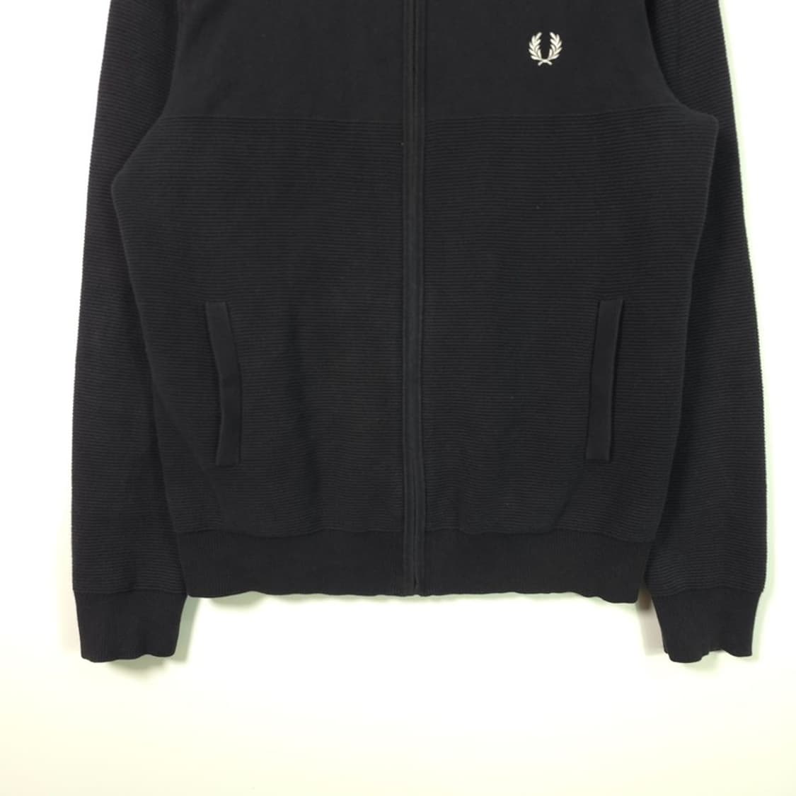 프레드페리 월계관 로고 블랙 니트 집업 가디건 L 상품이미지4