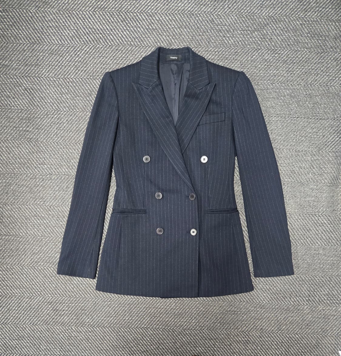 띠어리 Theory 스트라이프 더블 버튼 블레이저 네이비 자켓 상품이미지2