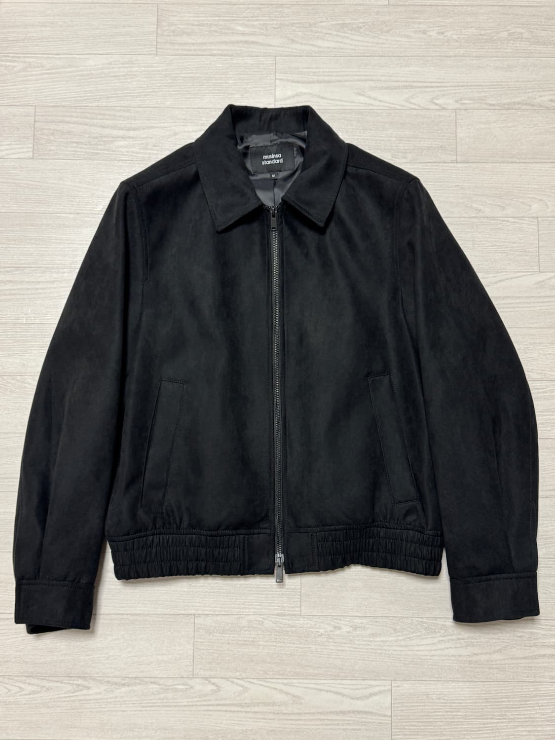 무신사 스탠다드 신세틱 스웨이드 미니멀 블루종 재킷 블랙 M 상품이미지1