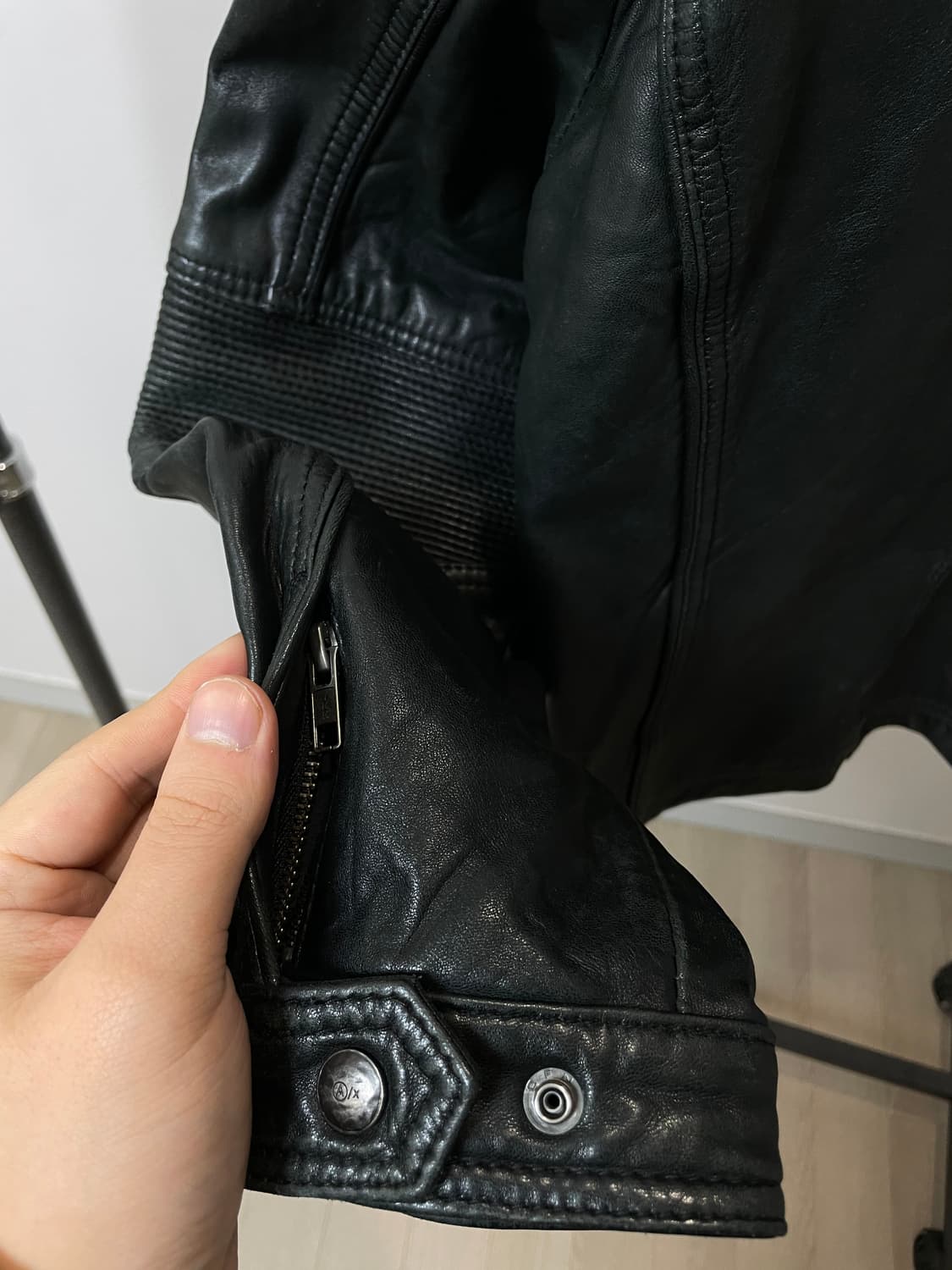 (M) ax 아르마니 익스체인지 투웨이 바이커 램스킨 양가죽 자켓 상품이미지3