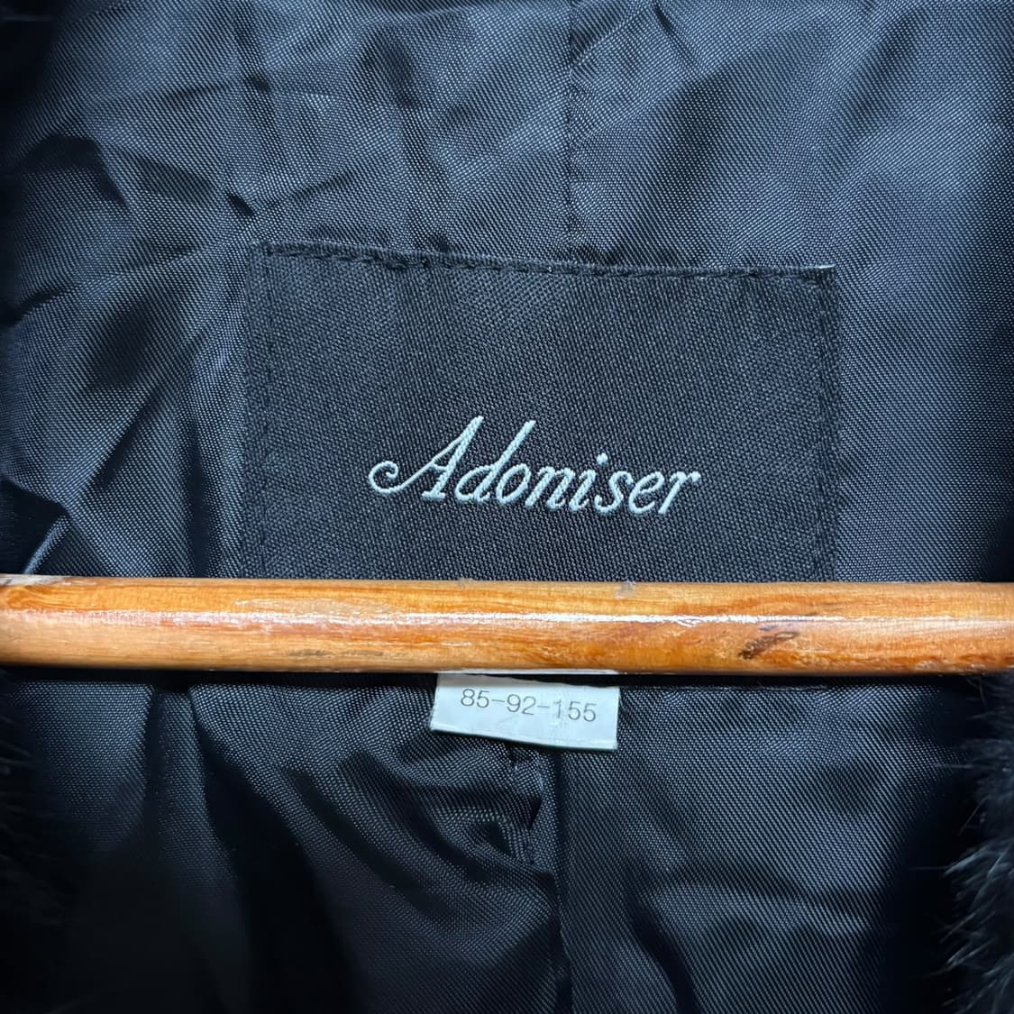 3742 블랙 울혼방 토끼털 롱코트 상품이미지5