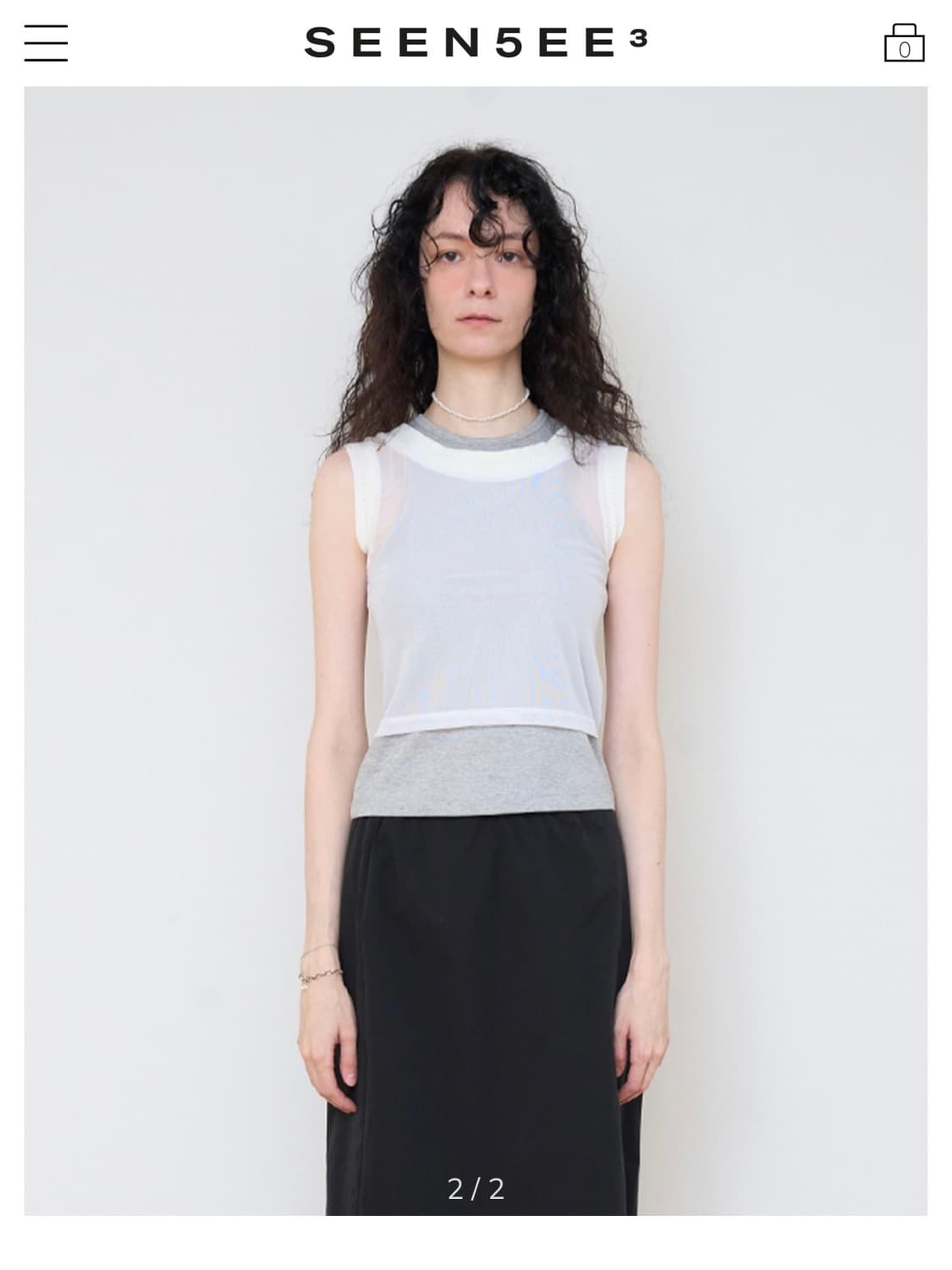 SEEN MESH LAYERED SLEEVELESS 씬 슬리브리스 상품이미지2