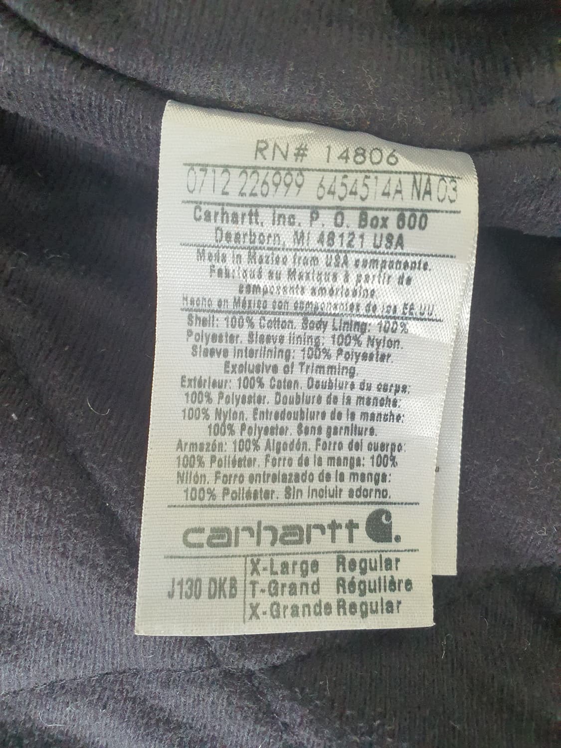 칼하트 J130 DKB 다크브라운 XL 상품이미지4